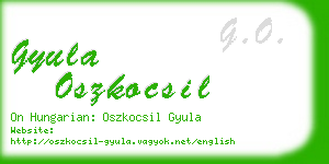 gyula oszkocsil business card